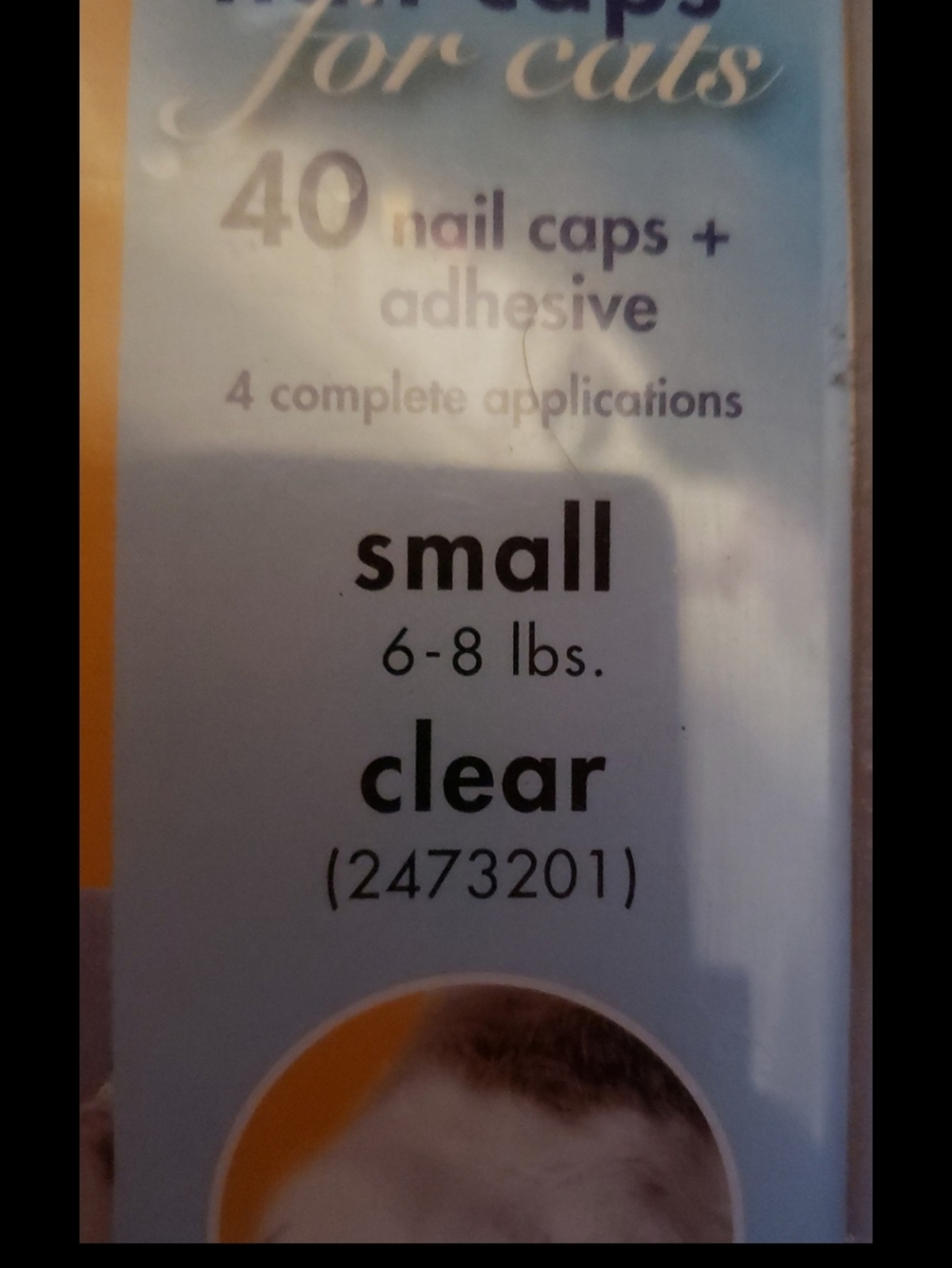 Clear Nail Caps for Cats - Small (40 caps + Adhesive) - Picture 5 of 5